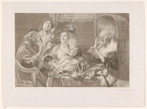 Musizierende Gesellschaft am Tisch von Frans Lauwers (signed by artist)