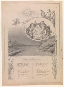 Weihnachtszeichnung für "Ude og hjemme" von Frans Schwartz
