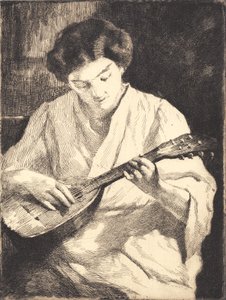 Mandolinspielende Dame