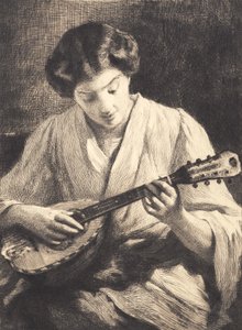Mandolinspielende Dame