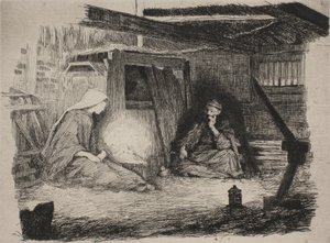 Maria, das Christuskind und Josef am Weihnachtsmorgen von Frans Schwartz