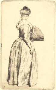 Stehende Dame mit einem Fächer