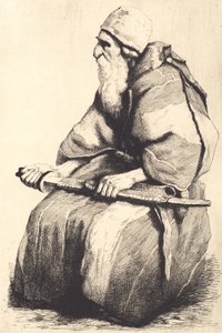 Studienfigur: Alter bärtiger Mann in orientalischer Tracht von Frans Schwartz