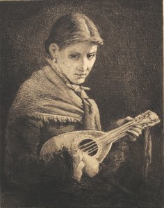 Junges Mädchen mit Mandoline