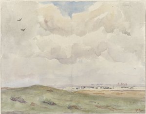 Dünenlandschaft mit Herde von Frans Alexander Evert Lodewijk Smissaert