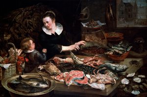 Ein Fischhändlerladen, um 1616-1618
