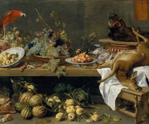 Stillleben mit Obst, Gemüse und Wild, 1635 von Frans Snyders or Snijders