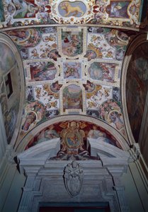 Freskengewölbte Decke einer Halle, Lateranpalast, Italien, Region Latium, Rom (Foto)