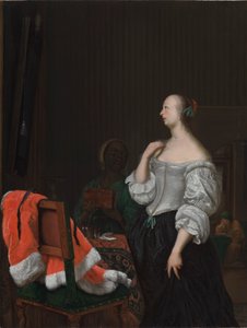 Eine Frau vor einem Spiegel