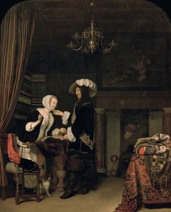 Kavalier im Laden, 1660 von Frans van Mieris the Elder