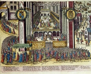 Krönung von König James I. von England in der Westminster-Kathedrale am 25.07.1603