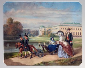 Spaziergang der Großherzogin Maria Alexandrowna von Russland.