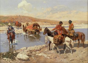 Flussüberquerung von Franz Alekseevich Roubaud