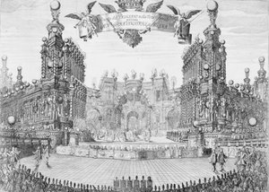 Proszenium für Angelica, Vincitrice di Alcina, 1716 von Franz Ambros Dietel