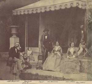 [Gruppenporträt der Familien Antoine und Höusermann], 1850er-60er Jahre