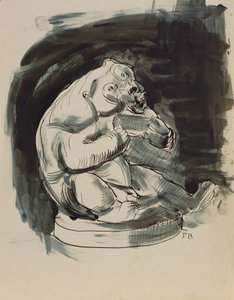 Sitzender malayischer Bär von Franz Barwig d. Ä.