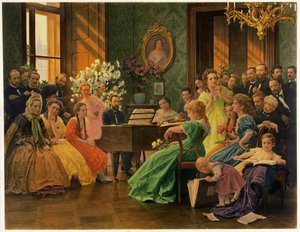 Bedrich Smetana im Freundeskreis, 1865, 1923 von Franz Dvorak