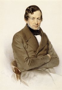 Porträt von Anton Diabelli, sitzend, halbe Länge, 1842 von Franz Eybl