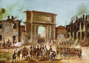 Feldmarschall Radetzky vor der Porta Romana in Mailand von Franz Gerasch