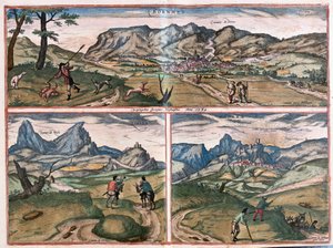 Bornos und Zahara de la Sierra, Spanien (Gravur) von Franz Hogenberg