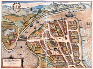 Eckernförde, Deutschland (Gravur) von Franz Hogenberg