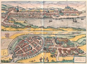 Flensburg und Itzehoe, Deutschland (Stich) von Franz Hogenberg