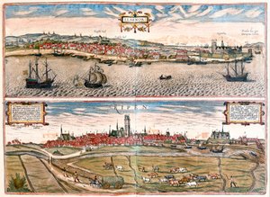 Helsingør und Ribe, Dänemark (Stich)