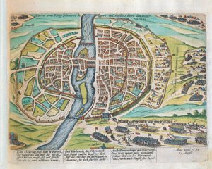 König Heinrich von Navarra belagert Paris, August 1590 von Franz Hogenberg