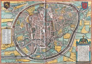 Karte von Brüssel (Bruxella), Belgien (Radierung)