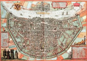 Karte von Köln - Deutschland von Franz Hogenberg