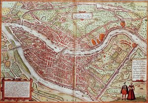 Karte von Lyon - Frankreich (Gravur)