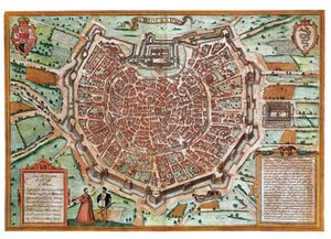 Karte von Mailand von Franz Hogenberg