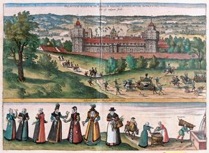 Palast von Sans-Elike, Surrey, England (Stich)