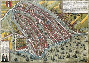 Plan von Amsterdam (Amstelredamum), Niederlande von Franz Hogenberg