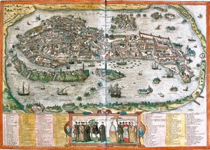 Plan von Venedig, Italien von Franz Hogenberg
