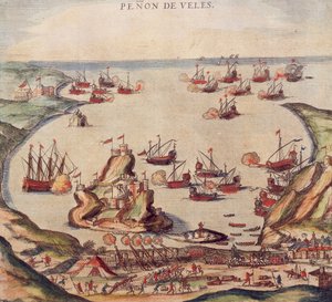 Der osmanische Korsar Khayr al-Din Barbarossa gegen die Armee von Karl V., von Franz Hogenberg von Franz Hogenberg