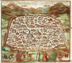 Ansicht von Damaskus - Syrien (Gravur)