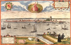 Ansicht von Dordrecht, Niederlande von Franz Hogenberg