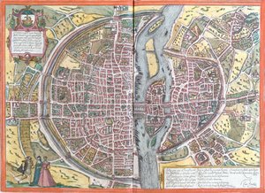 Ansicht von Paris (Lutetia), Frankreich (Radierung)