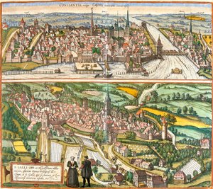 Ansichten von Konstanz, Deutschland und St. Gallen, Schweiz von Franz Hogenberg