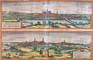 Ansichten von Mons (Belgien) und Arras, Frankreich