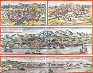 Ansichten von Parma, Siena, Palermo und Trapani (Sizilien), Italien