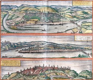 Ansichten von Trier, Koblenz und Rothenburg, Deutschland
