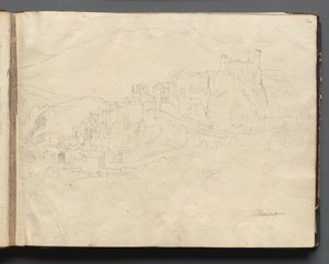 Album mit Ansichten von Rom und Umgebung, Landschaftsstudien, Seite 02a: Olevano