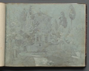 Album mit Ansichten von Rom und Umgebung, Landschaftsstudien, Seite 05a: Saint Isidoro von Franz Johann Heinrich Nadorp