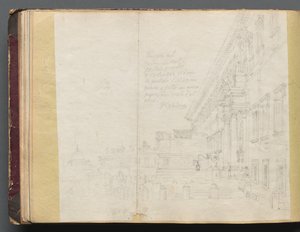 Album mit Ansichten von Rom und Umgebung, Landschaftsstudien, Seite 15b: Römische Architekturansicht von Franz Johann Heinrich Nadorp