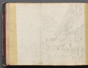 Album mit Ansichten von Rom und Umgebung, Landschaftsstudien, Seite 15b: Römische Architekturansicht von Franz Johann Heinrich Nadorp