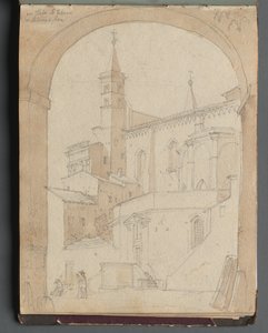 Album mit Ansichten von Rom und Umgebung, Landschaftsstudien, Seite 18a: Sankt Johannes im Lateran, Rom