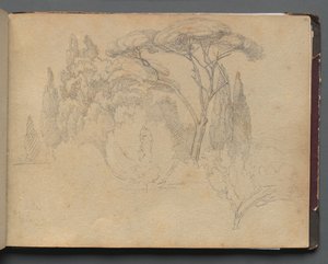 Album mit Ansichten von Rom und Umgebung, Landschaftsstudien, Seite 29a: Landschaftsstudie