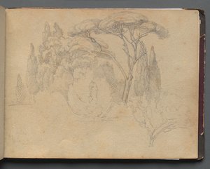 Album mit Ansichten von Rom und Umgebung, Landschaftsstudien, Seite 29a: Landschaftsstudie